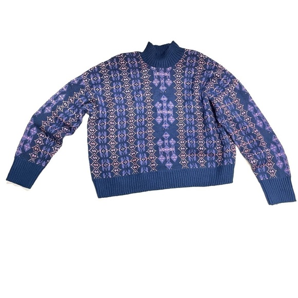 NWOT Lane Bryant Plus Size Classic Long-Sleeve Mock-Neck Jacquard Sweater 18/20 - Picture 4 of 7